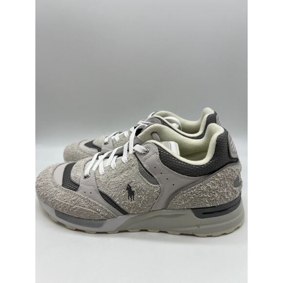 Polo Ralph Lauren Men's Trackster 200 Hairy Gray Suede Sneakers Size 11 - Picture 2 of 12